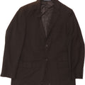 DOCKERS Mens 2 Button Blazer Jacket UK 40 Large Black Pinstripe Polyester Vintage Dockers and Second-Hand Dockers from Messina Hembry 