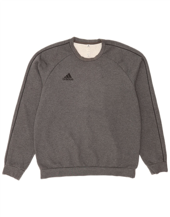 Felpa Adidas da uomo con vestibilità regolare, maglione, cotone chiazzato grigio medio