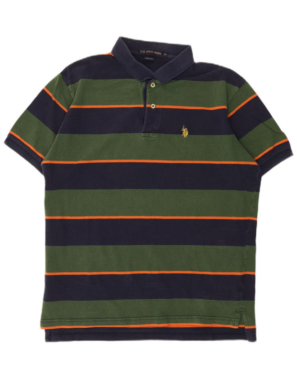 Polo Assn. Camicia da uomo XL in cotone a righe verdi