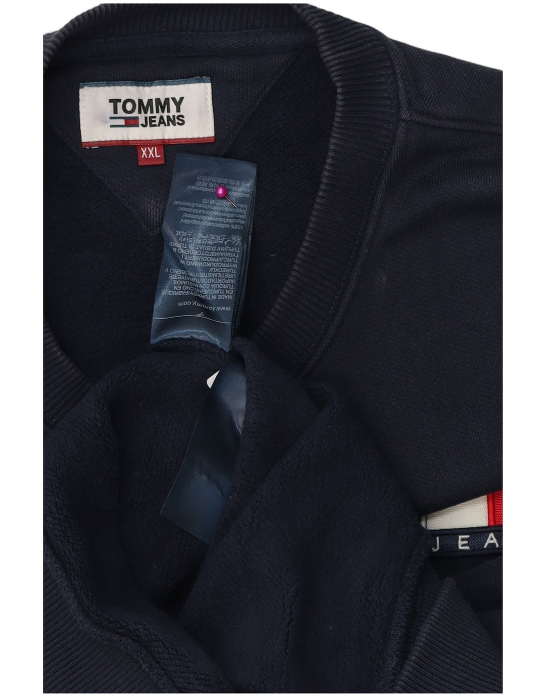 TOMMY HILFIGER Felpa da uomo Maglione 2XL Cotone blu navy
