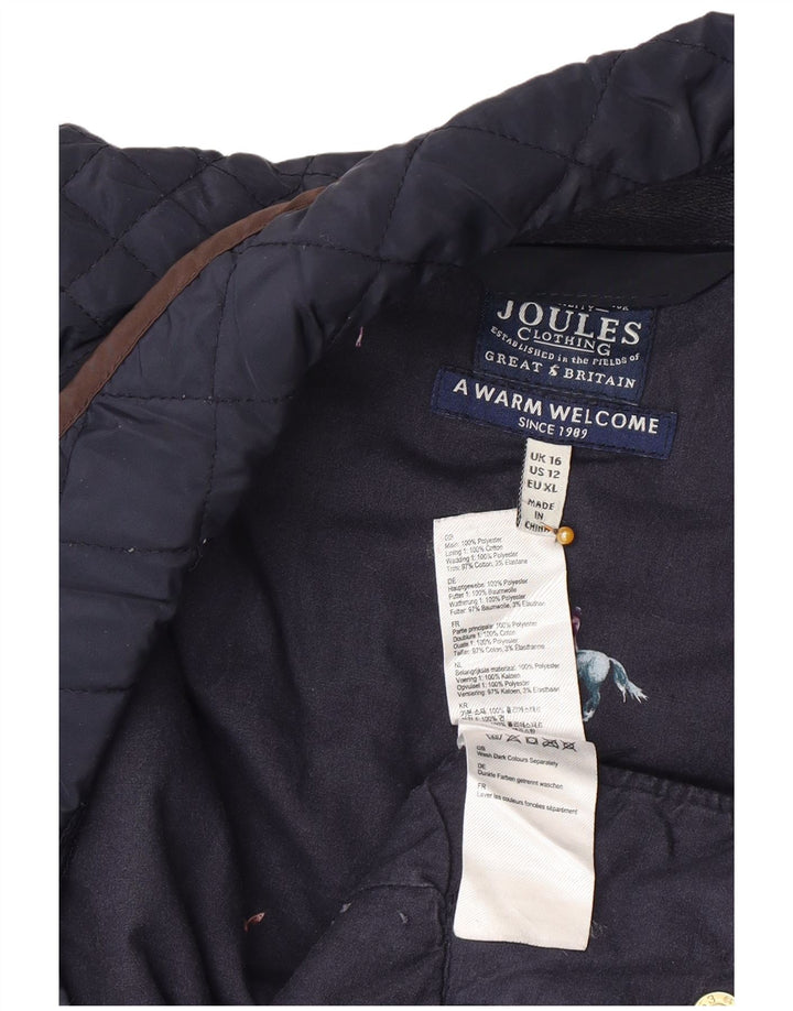Gilet trapuntato da donna Joules UK 16 grande poliestere blu navy