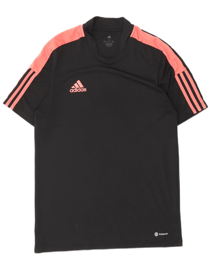 Maglietta Adidas da uomo a maniche corte regolare, colore nero medio