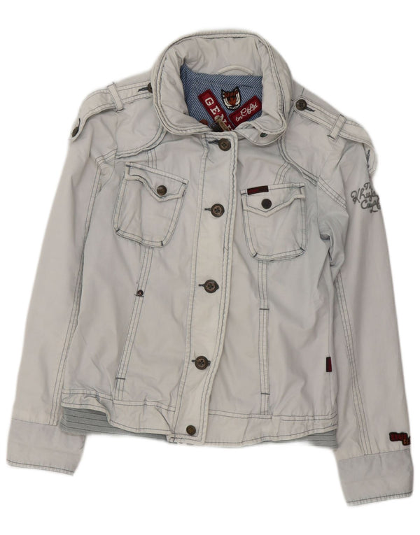 Giacca militare da donna KHUJO UK 14 grande cotone blu