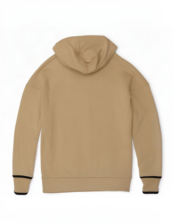 Maglione con cappuccio e zip da uomo Adidas in cotone beige medio