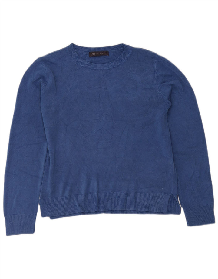 Maglione maglione con scollo a barca da donna Marks & Spencer UK 12 Acrilico blu medio