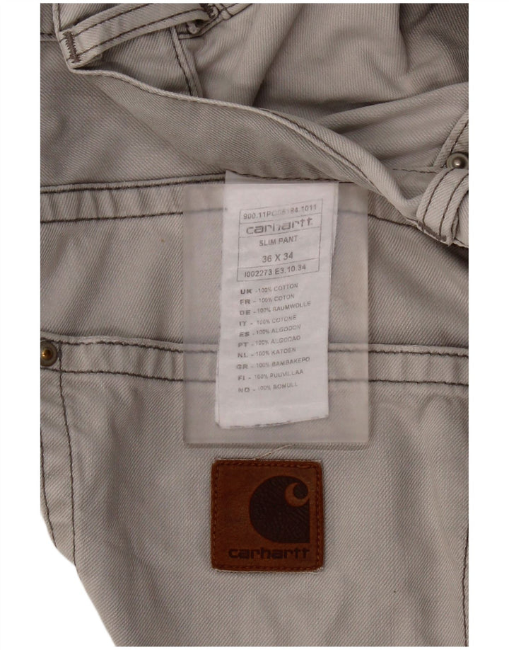 Jeans slim da uomo CARHARTT W36 L34 cotone grigio
