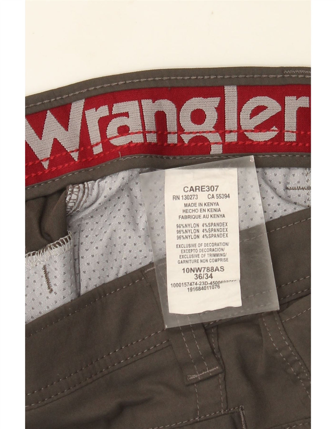 Pantaloni cargo dritti da uomo WRANGLER W36 L34 nylon grigio