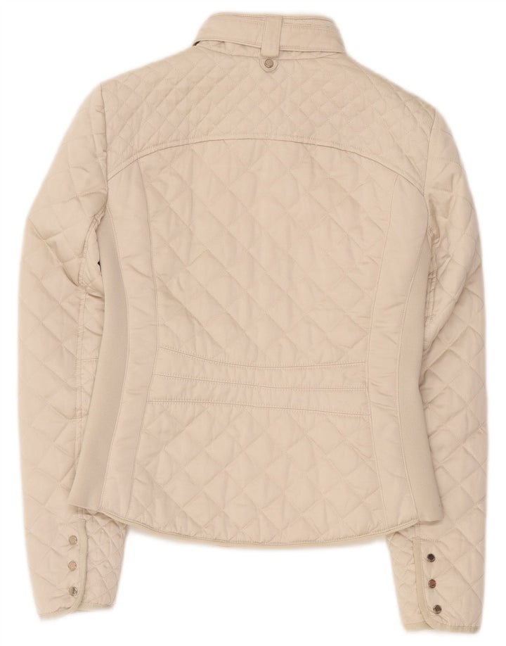 Giacca trapuntata da donna Zara UK 12 media bianco sporco