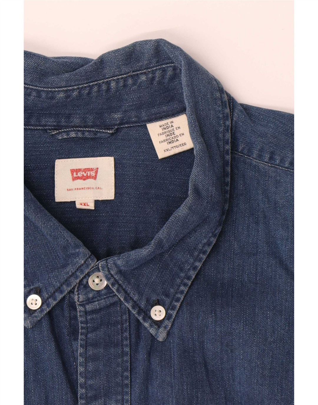 Camicia di jeans da uomo Levi's 2XL in cotone blu