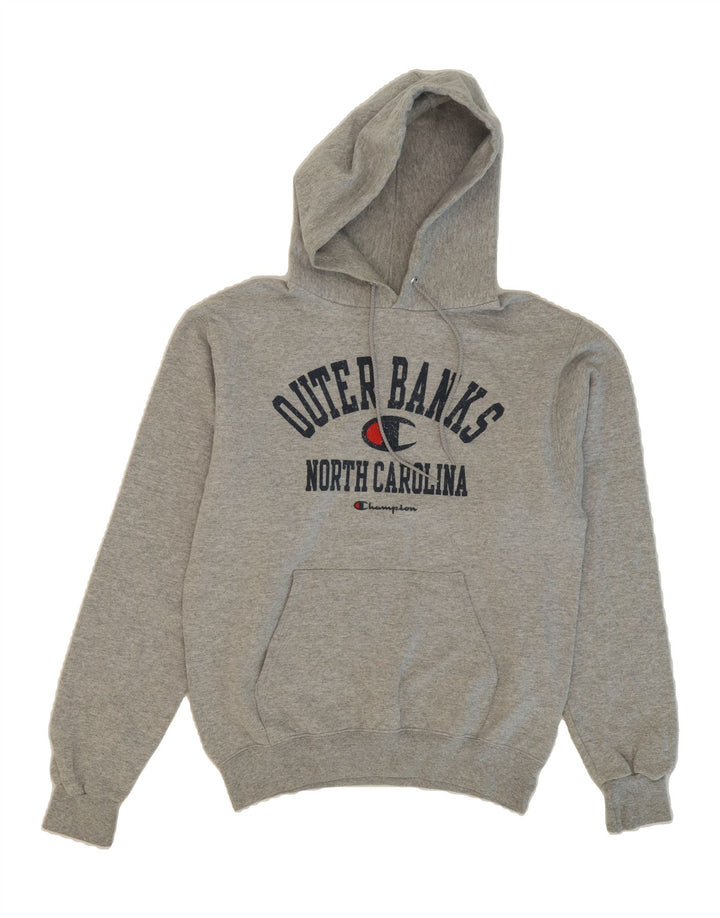 CHAMPION Mens Graphic Hoodie Jumper Small Grey Cotton Vintage Champion and Second-Hand Champion from Messina Hembry 