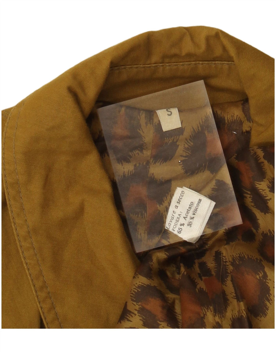 Soprabito oversize da donna VINTAGE UK 10 piccolo acetato kaki