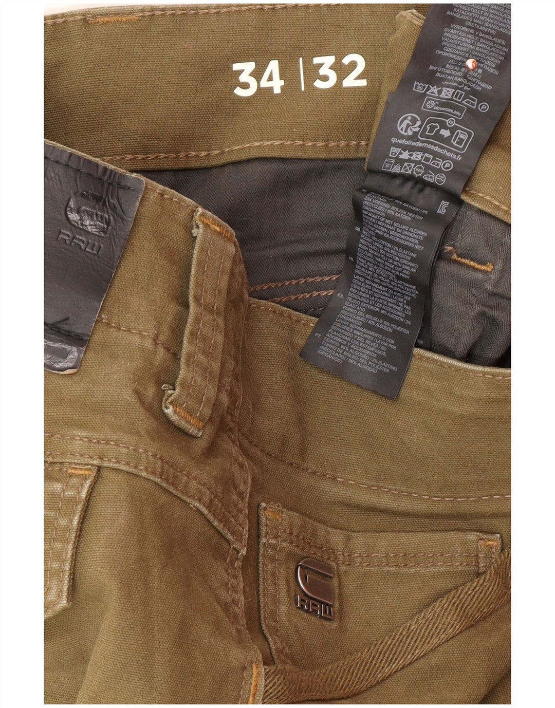 Pantaloni cargo slim da uomo G-STAR W34 L32 cotone kaki