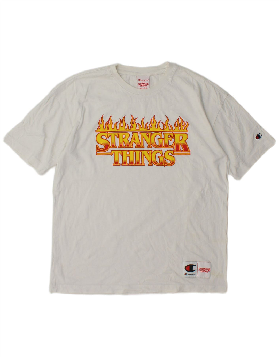 Maglietta grafica da uomo Champion Stranger Things Top bianca media