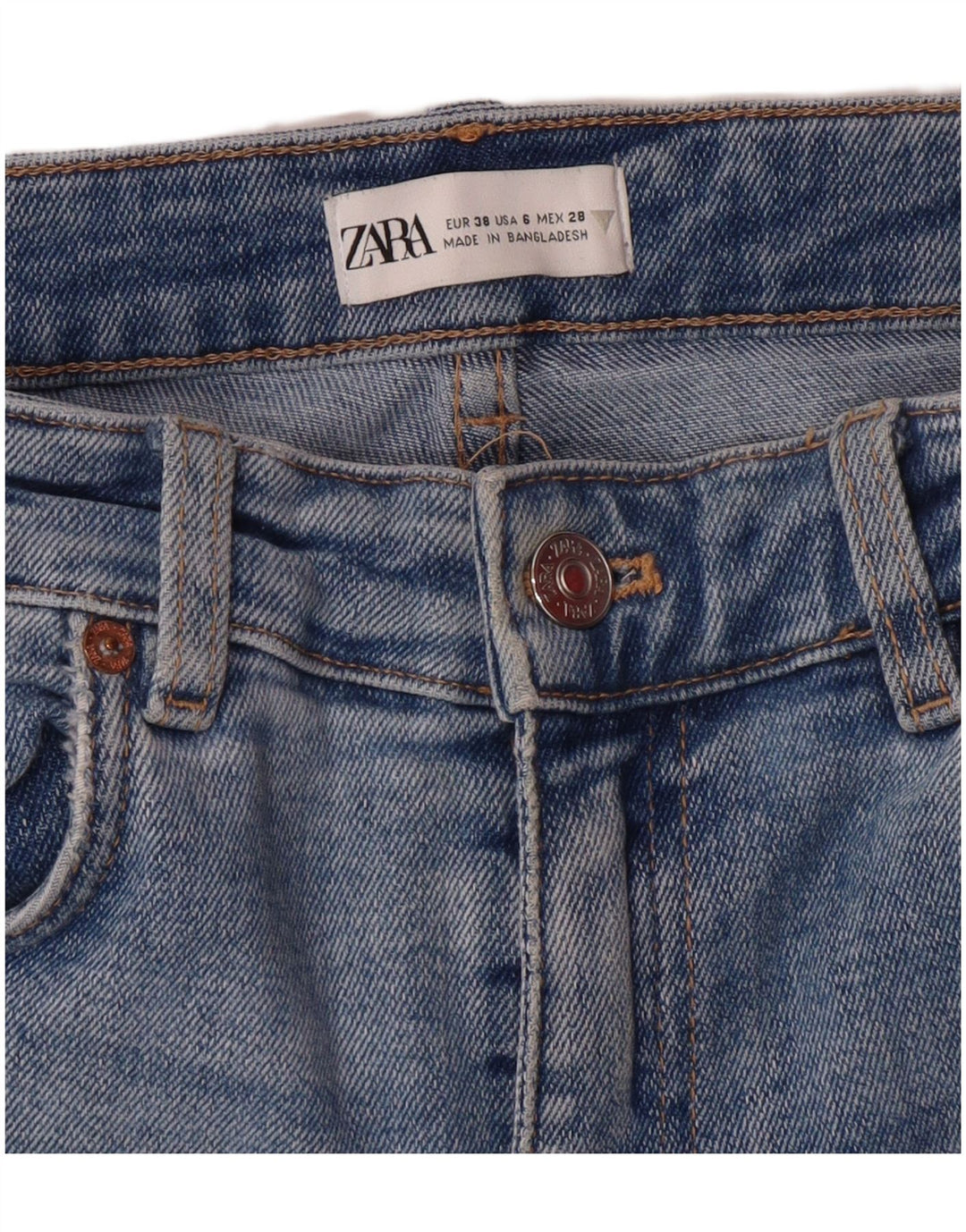 Jeans skinny a vita alta da donna Zara EU 38 Small W28 L27 Blu classico
