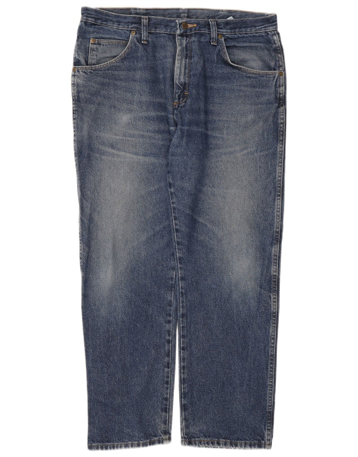 Jeans dritti da uomo Wrangler vestibilità regolare W36 L29 cotone blu