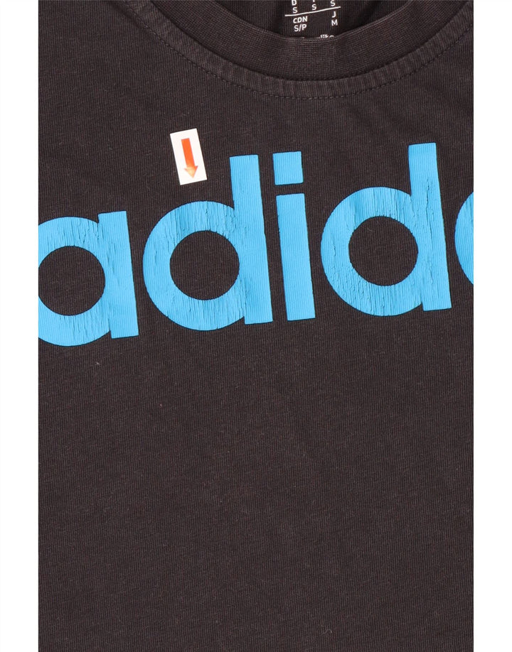 ADIDAS Mens Graphic T-Shirt Top Small Black Cotton Vintage Adidas and Second-Hand Adidas from Messina Hembry 