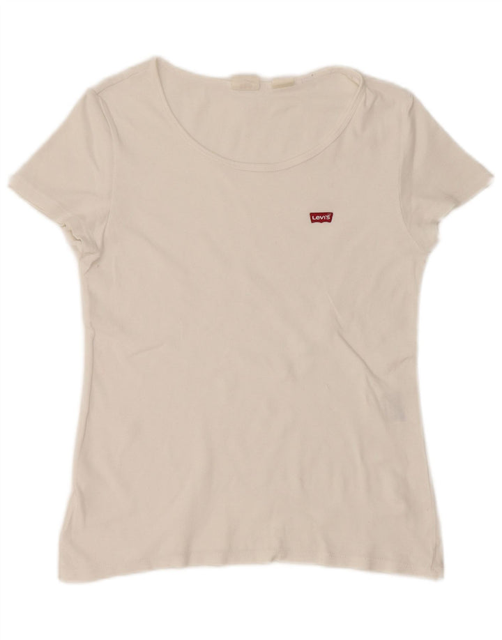 T-shirt corta da donna Levi's UK 12 Medium White