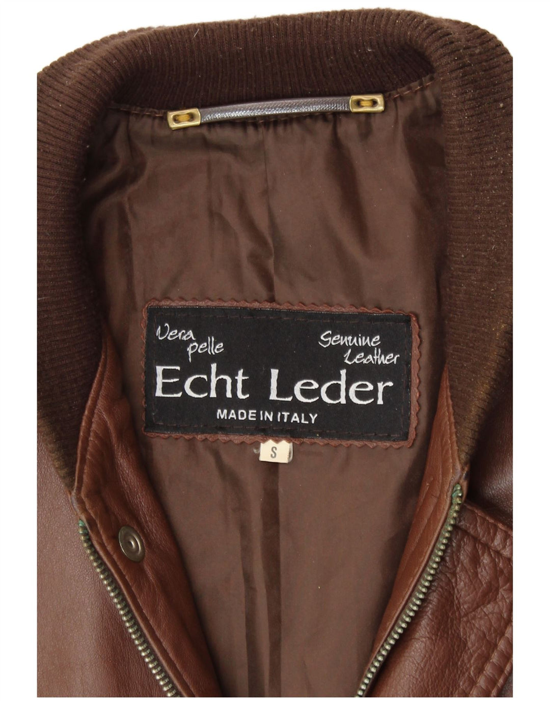 Giacca in pelle da uomo VINTAGE UK 36 Piccola pelle marrone