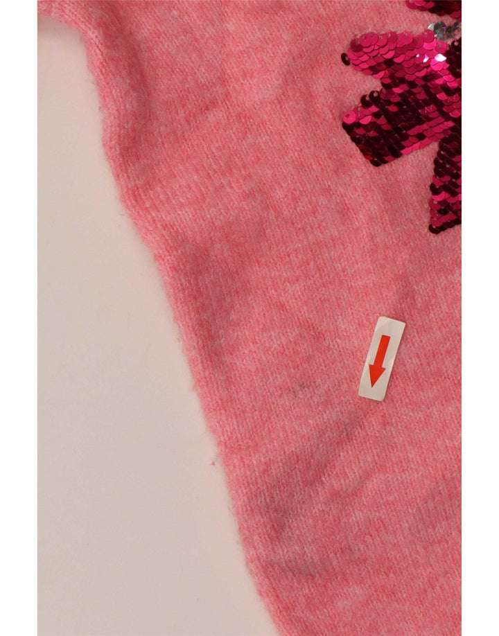 Maglione maglione girocollo con grafica da donna Marks & Spencer UK 14 Rosa medio
