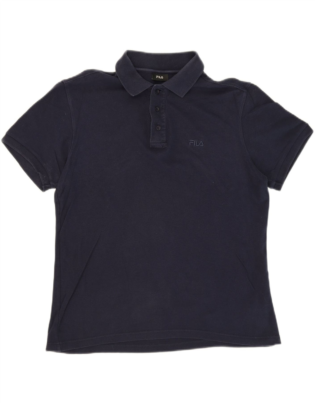 FILA Mens Polo Shirt Medium Navy Blue Cotton Vintage Fila and Second-Hand Fila from Messina Hembry 
