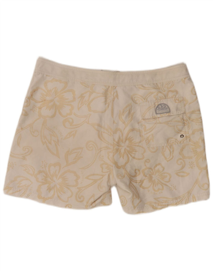 Pantaloncini da bagno grafici da uomo Sundek grandi poliestere floreale bianco