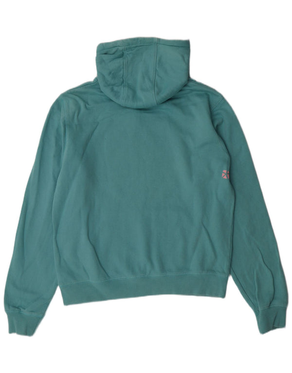 ANIMAL Womens Graphic Hoodie Jumper UK 16 Large  Blue Cotton