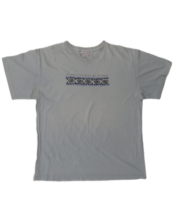 T-shirt grafica da uomo REEBOK Top grande in cotone blu