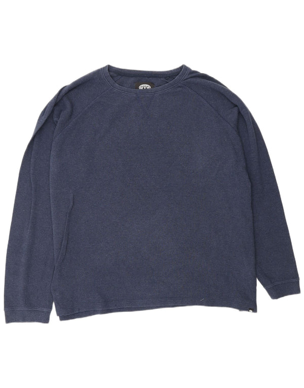 ANIMAL Mens Top Long Sleeve XL Navy Blue Cotton