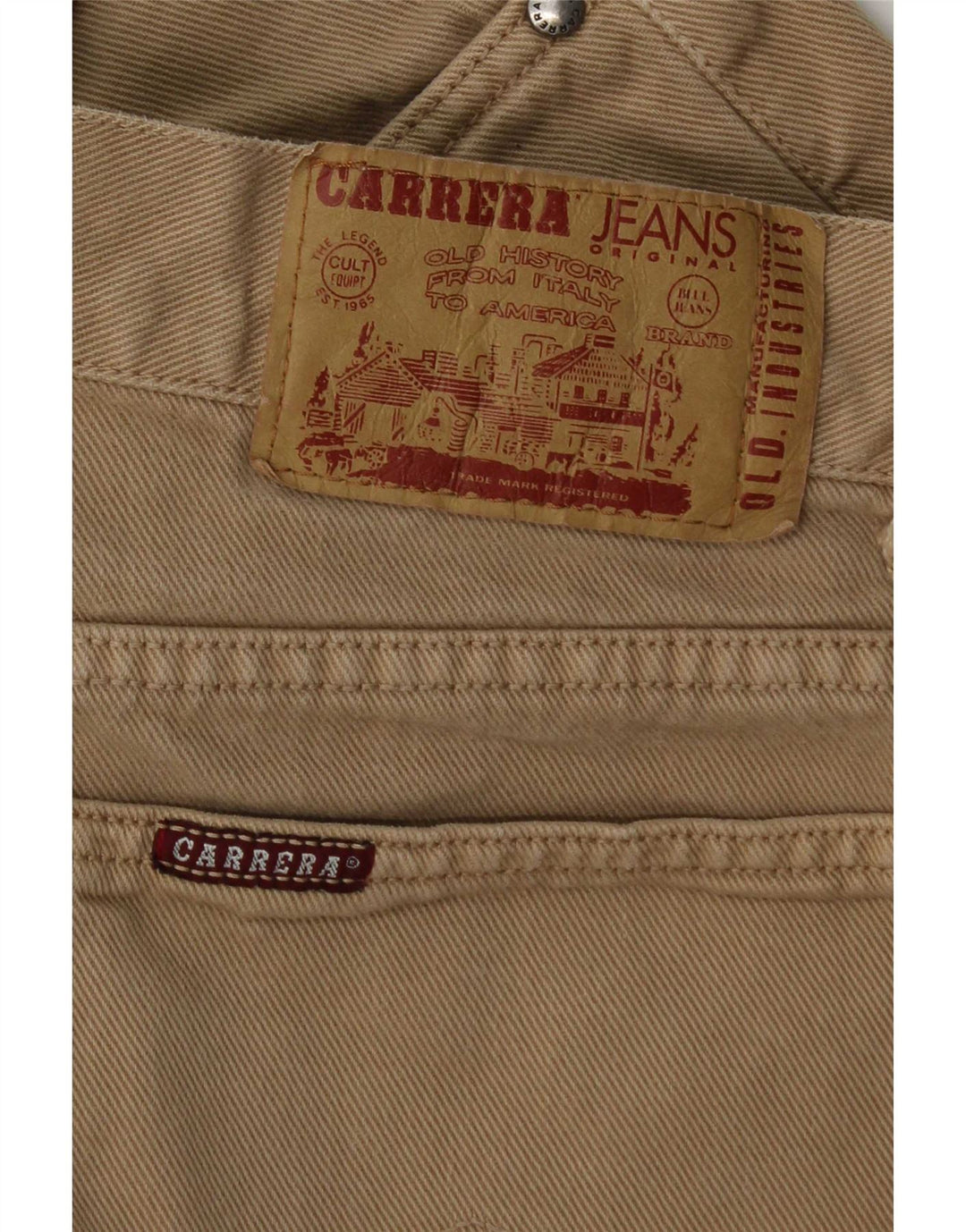 Jeans dritti corti da uomo Carrera W32 L26 Beige