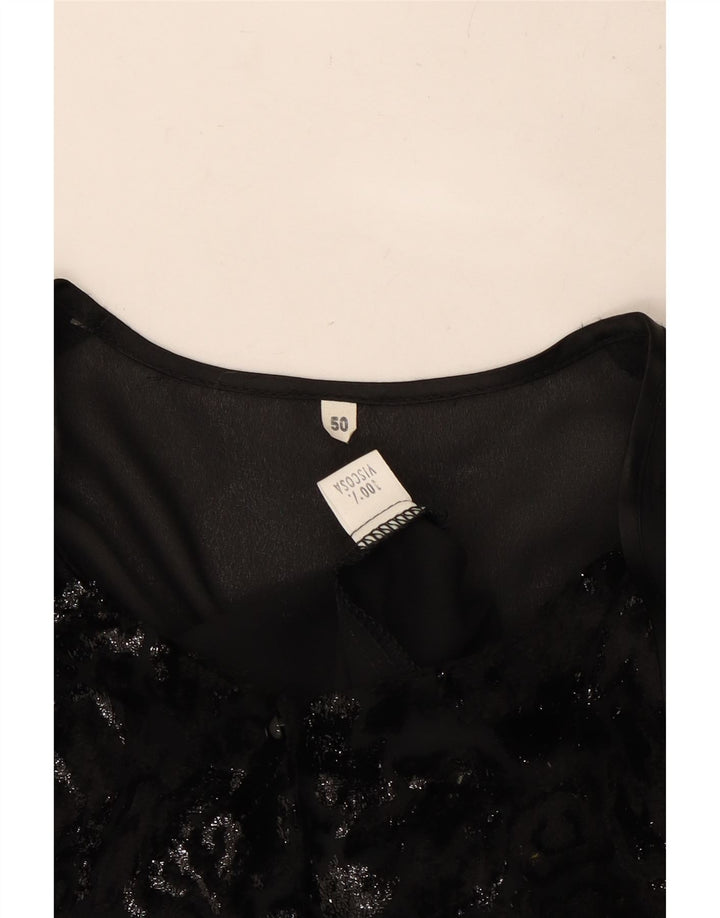 Camicia Donna VINTAGE IT 50 XL Nera Viscosa