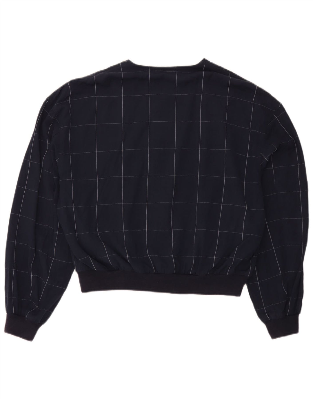 Giubbotto bomber vintage da donna IT 52 2XL viscosa a quadri blu navy