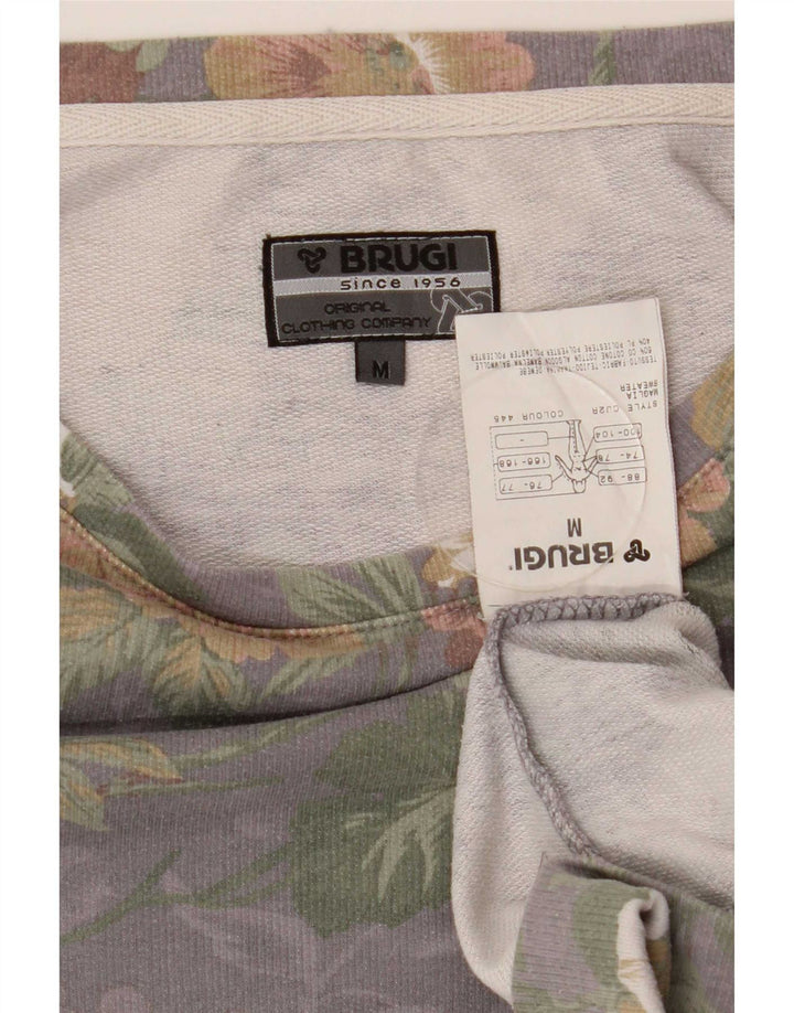 Felpa Brugi Donna Maglione Cotone Floreale Grigio Medio