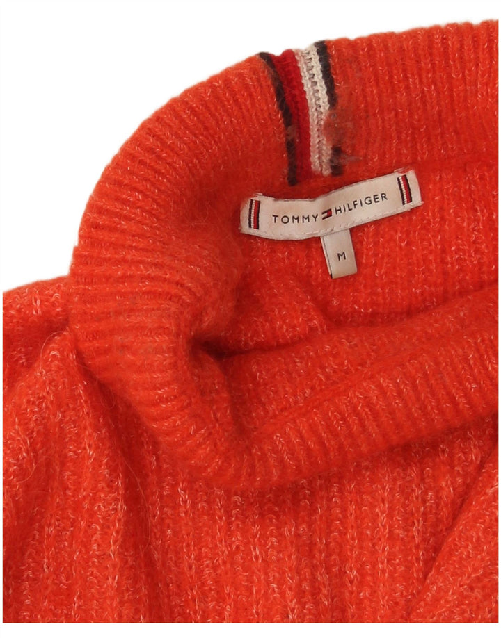 Maglione maglione collo alto da donna Tommy Hilfiger UK 14 arancione medio