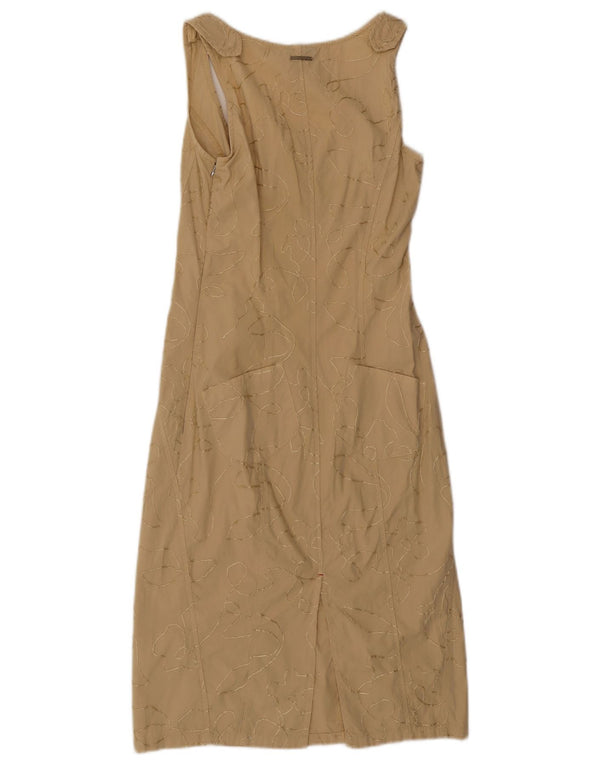 Abito Tubino Smanicato Donna Trussardi IT 40 Small Beige Geometrico Cotone