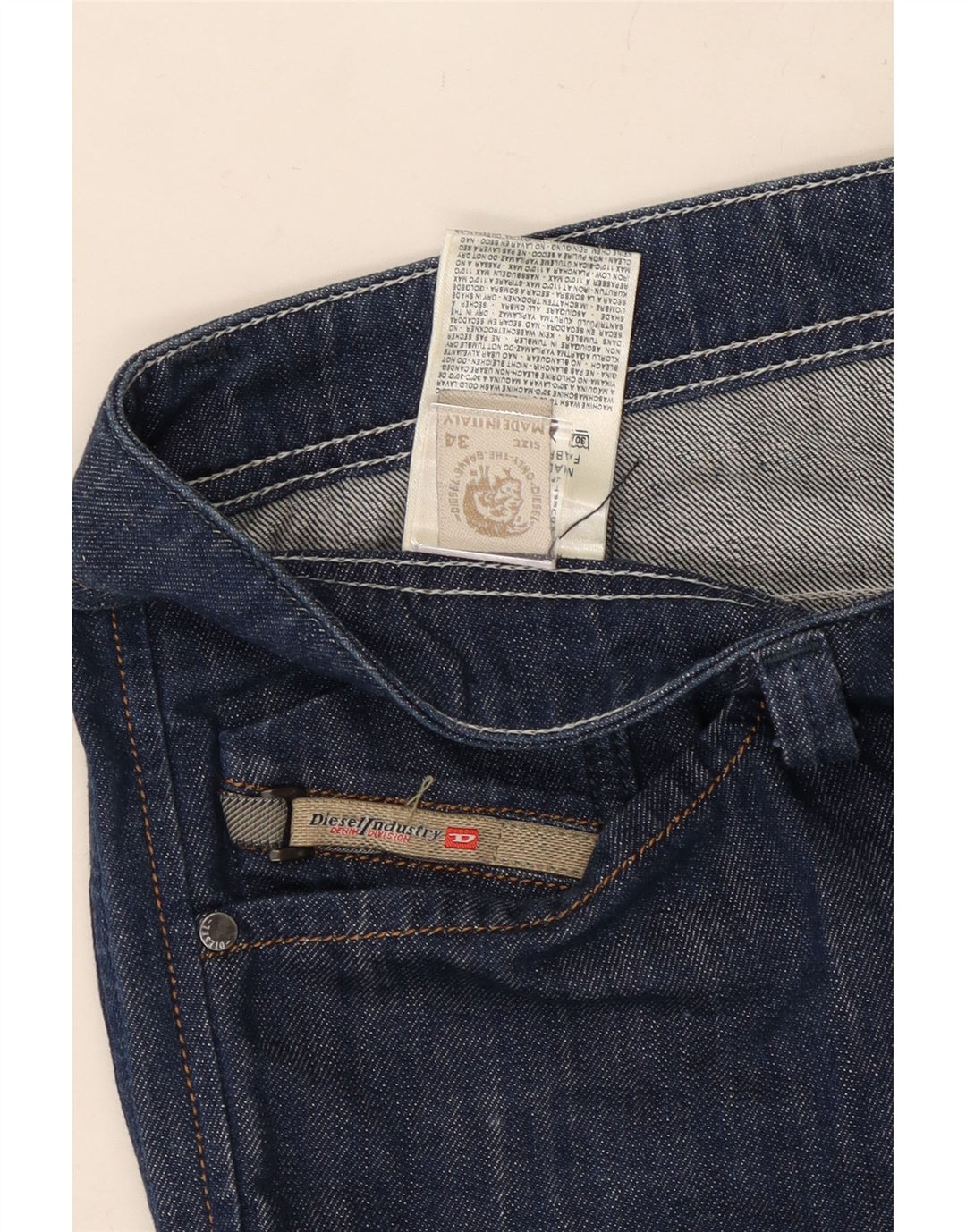 Jeans dritti da uomo DIESEL W34 L29 cotone blu navy