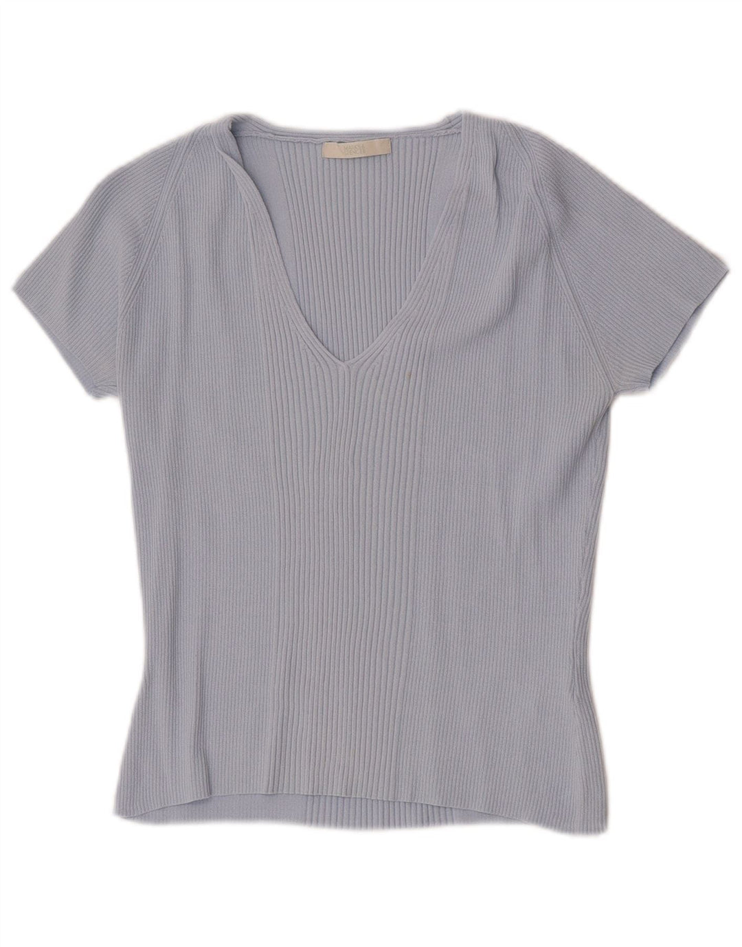 T-shirt corta da donna Marks & Spencer UK 14 Viscosa blu medio