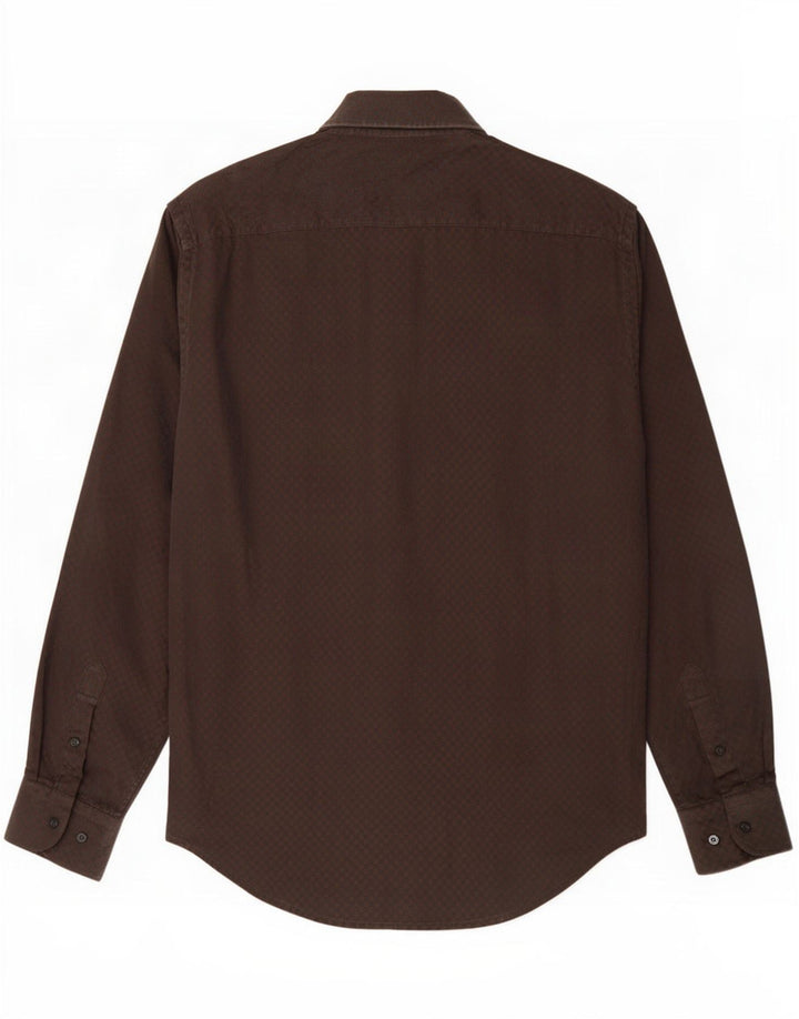 Camicia da uomo Valentino taglia 41 16 grande cotone a quadretti marrone