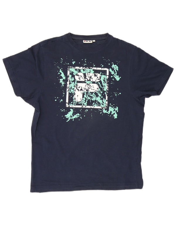 T-shirt grafica da uomo Fila Top XS blu navy