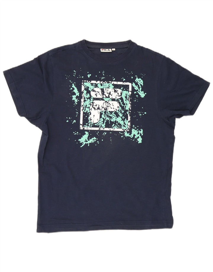 T-shirt grafica da uomo Fila Top XS blu navy