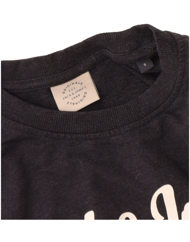Jack & Jones Felpa con grafica da uomo Maglione piccolo in cotone blu navy