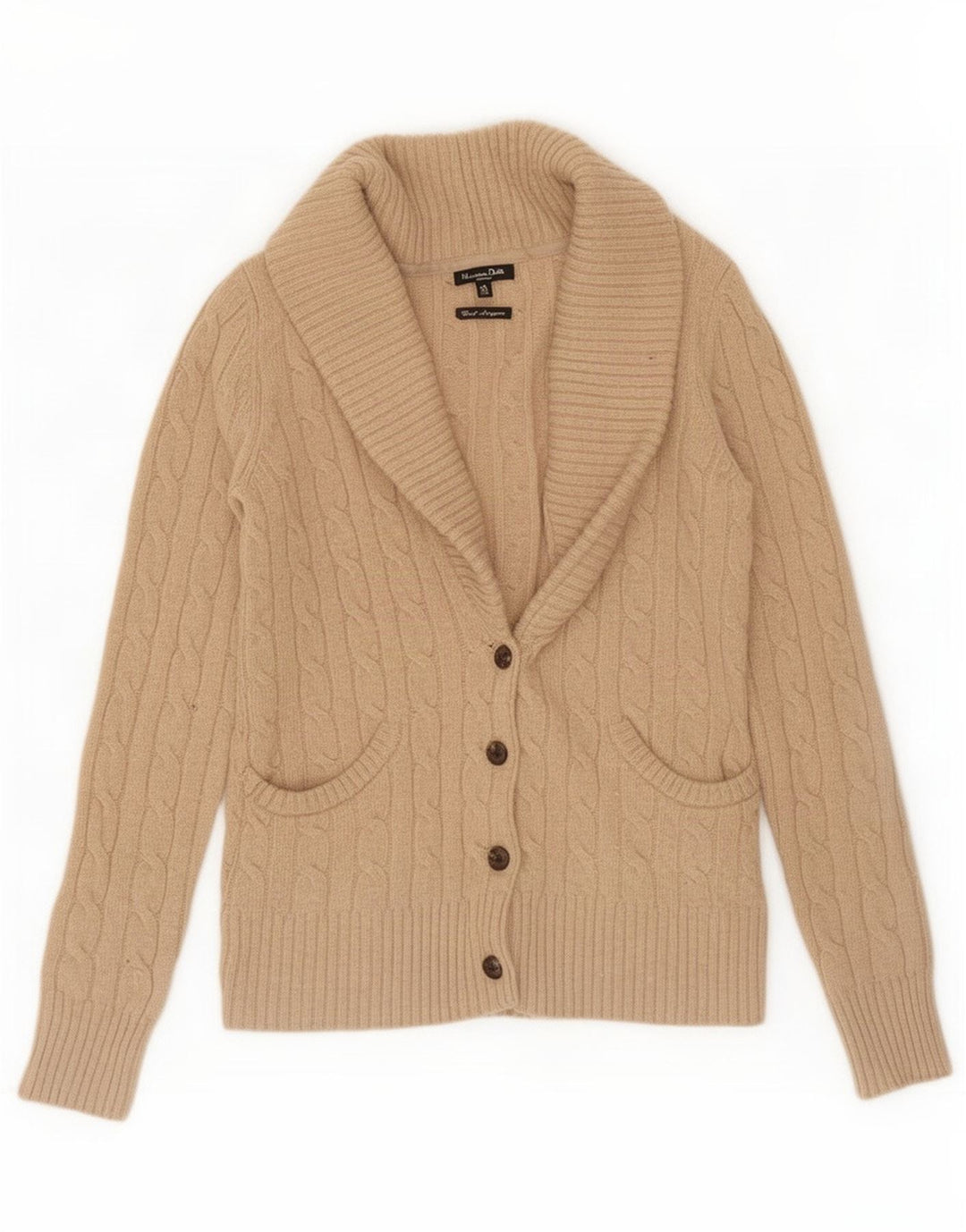 Maglione cardigan da donna Massimo Dutti UK 12 Lana marrone medio