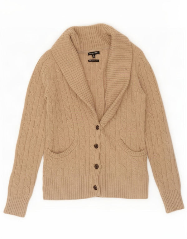 Maglione cardigan da donna Massimo Dutti UK 12 Lana marrone medio