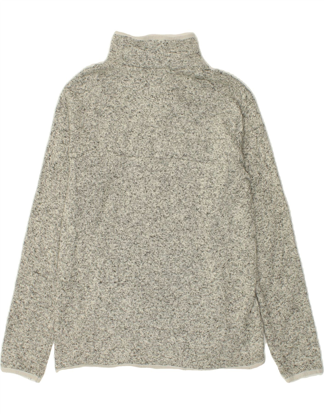 EDDIE BAUER Womens Zip Fleece Jumper UK 14 Medium Grey Flecked Polyester Vintage Eddie Bauer and Second-Hand Eddie Bauer from Messina Hembry 