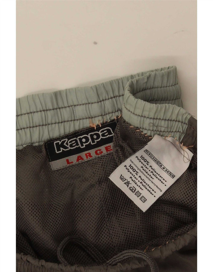 Pantaloni da tuta da uomo Kappa Large in poliestere grigio
