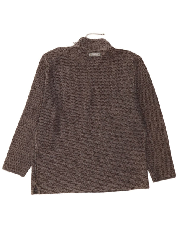 Felpa da uomo con collo con zip Weird Fish, maglione XL, cotone grigio