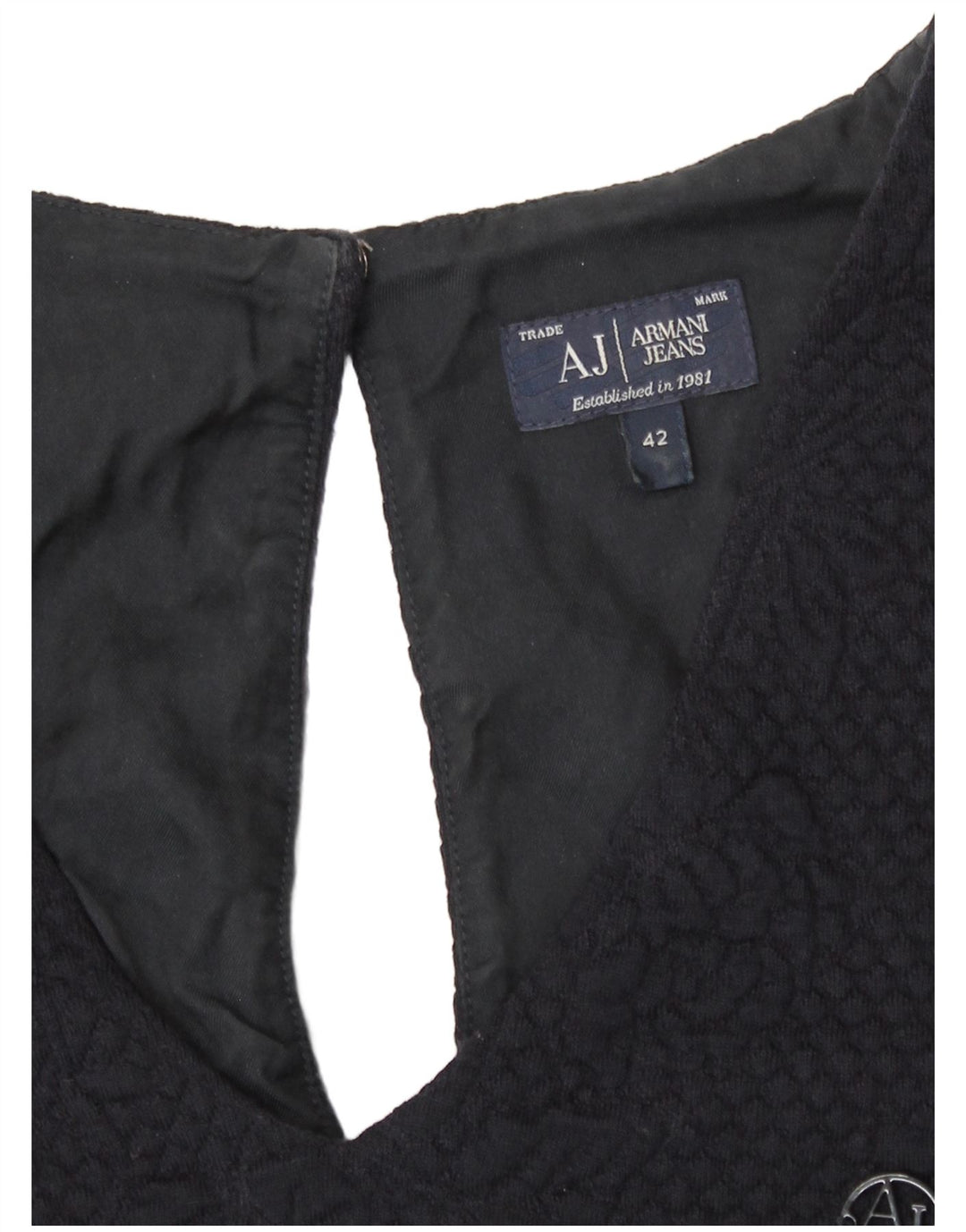 Abito a trapezio da donna Armani UK 12 medio blu navy floreale