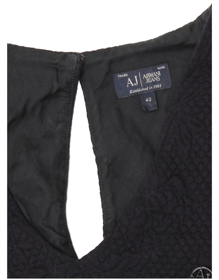 Abito a trapezio da donna Armani UK 12 medio blu navy floreale