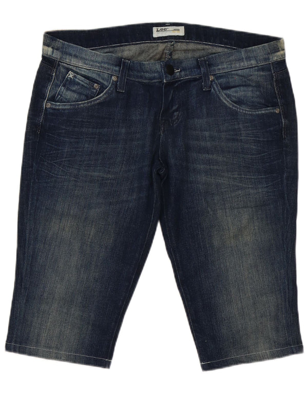 Pantaloncini di jeans stretti Lynn da donna Lee W32 grandi cotone blu