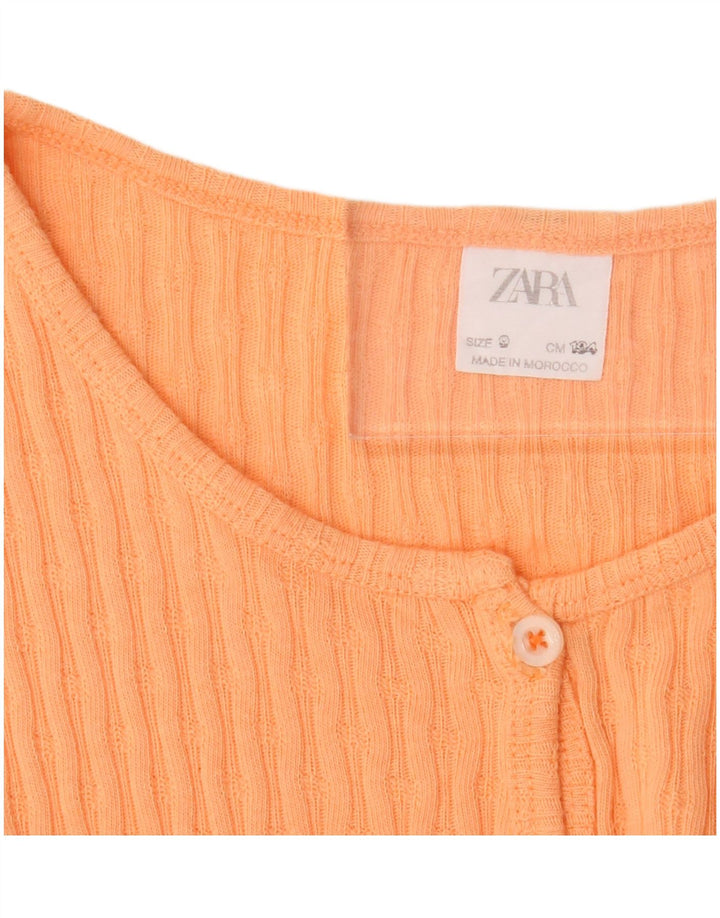 Top corto a maniche corte per bambina Zara 8-9 anni Arancione