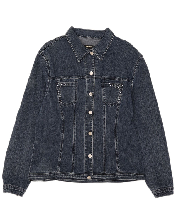 Giacca di jeans vintage da donna UK 14 blu medio